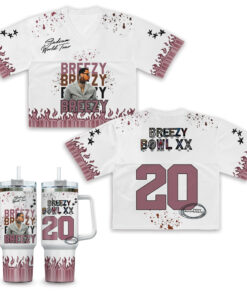 Retro Chris Brown Football Jersey Croptop And Tumbler , Concert outfit, Chris Breezy Set