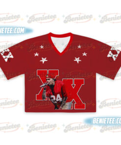 Alternative view of Tour Chris Brown 2025 Crop top Football Jersey Full Mesh, Breezy Bowl XX Concert 2025, Chris Brown Merch,Country Music