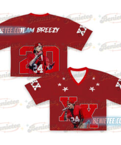 Tour Chris Brown 2025 Crop top Football Jersey Full Mesh, Breezy Bowl XX Concert 2025, Chris Brown Merch,Country Music