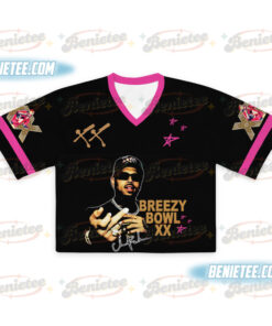 Alternative view of Chris Brown Hip Hop Vintage Football Jersey Croptop, Breezy XX Bowl Tour Jersey
