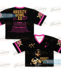 Chris Brown Hip Hop Vintage Football Jersey Croptop, Breezy XX Bowl Tour Jersey