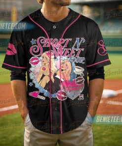 Alternative view of Sabrina Carpenter Short n Sweet Tour 2025 Baseball Jersey, Pop Star Concert Jersey