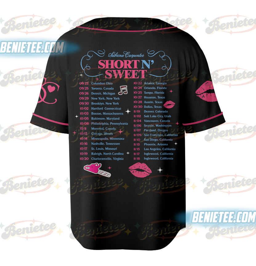 Sabrina Carpenter Short n Sweet Tour 2025 Baseball Jersey, Pop Star Concert Jersey - Image 3