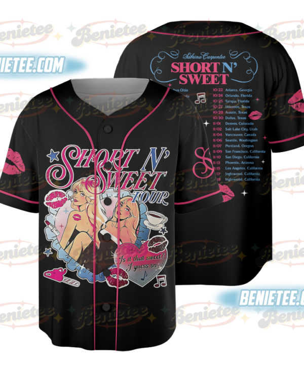 Sabrina Carpenter Short n Sweet Tour 2025 Baseball Jersey, Pop Star Concert Jersey