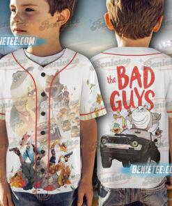 Alternative view of Vintage The Bad Guys Mr Wolf and Mr Snake Baseball Jersey