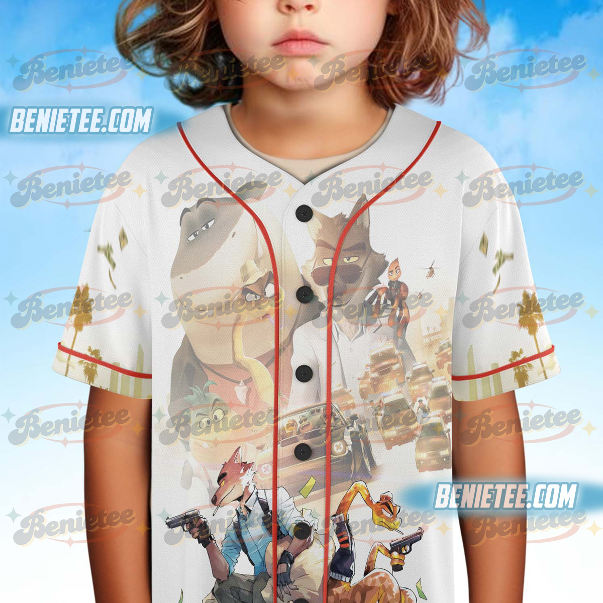 Vintage The Bad Guys Mr Wolf and Mr Snake Baseball Jersey - Image 5