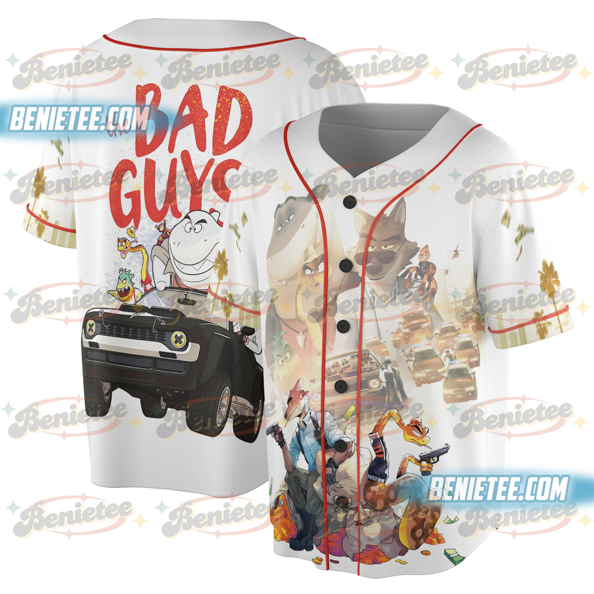 Vintage The Bad Guys Mr Wolf and Mr Snake Baseball Jersey - Image 6