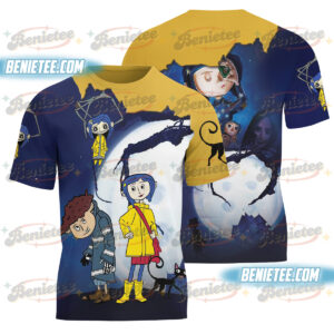 Coraline Halloween Movie T-shirt 3D