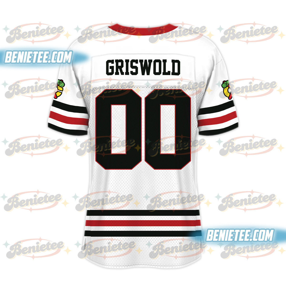 Black Hawk Unisex Christmas Vacation Football Jersey, Griswold Jersey, Christmas Gift, Retro Christmas, Clark Griswold, Christmas Vacation Drifit Jersey - Image 3