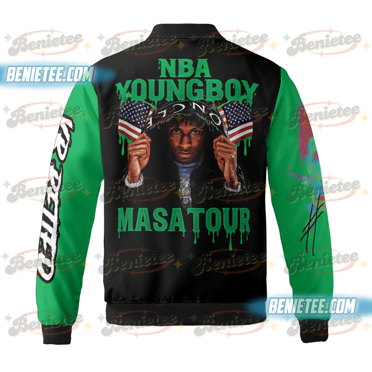 Youngboy Hiphop Vintage Bomber Jacker, NBA Youngboy 2025 Masa Tour T Shirt, NBA Youngboy Masa Albums, Youngboy Fan Tee - Image 3