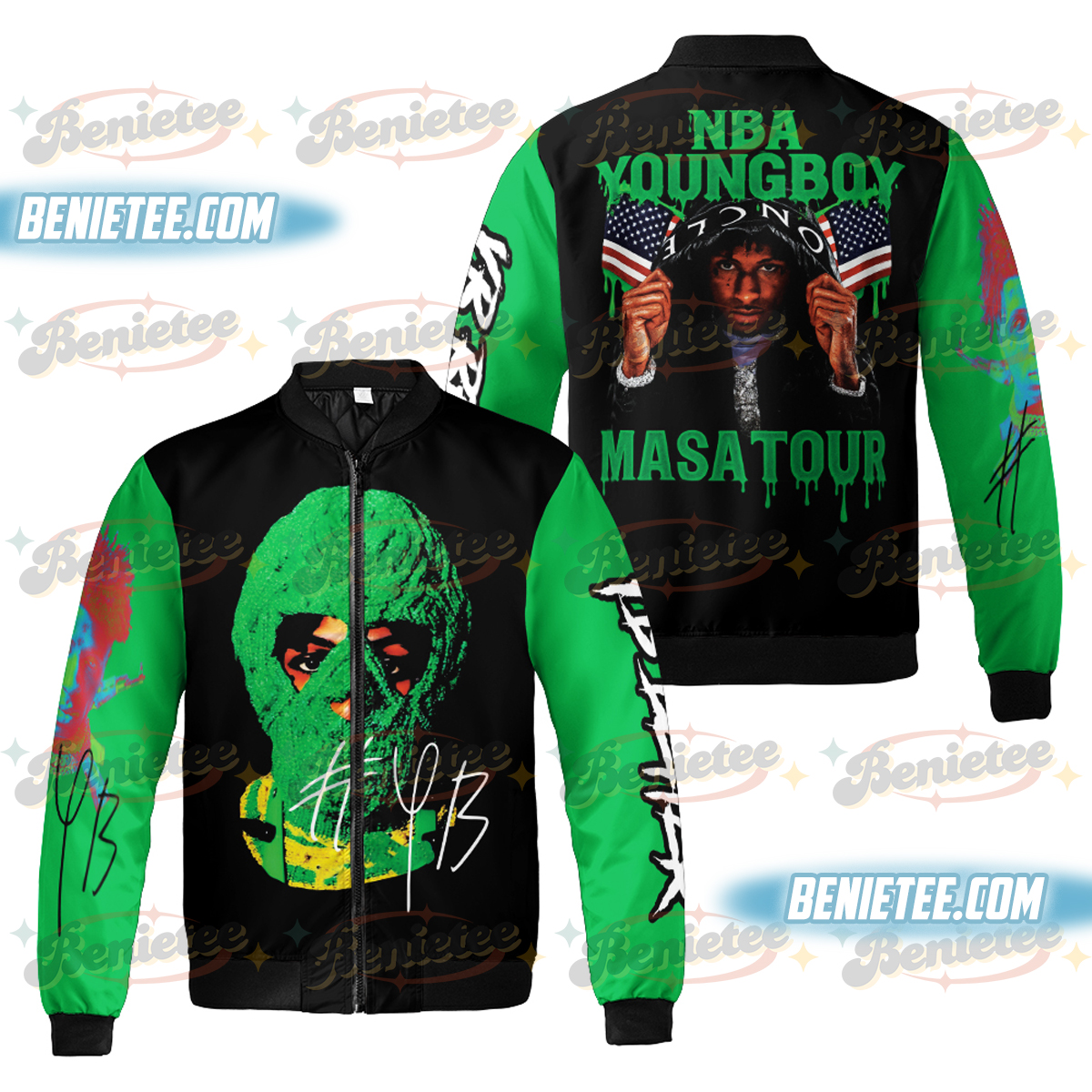 Youngboy Hiphop Vintage Bomber Jacker, NBA Youngboy 2025 Masa Tour T Shirt, NBA Youngboy Masa Albums, Youngboy Fan Tee