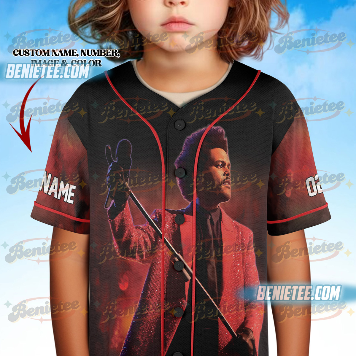 The Weeknd After Hours Tour Baseball Jersey, Custom Name-Number-Image Jersey - Image 2