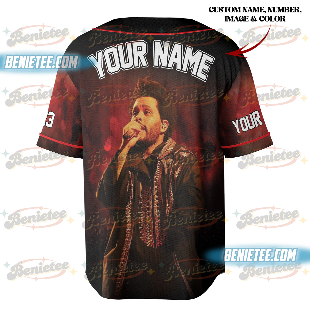 The Weeknd After Hours Tour Baseball Jersey, Custom Name-Number-Image Jersey - Image 4