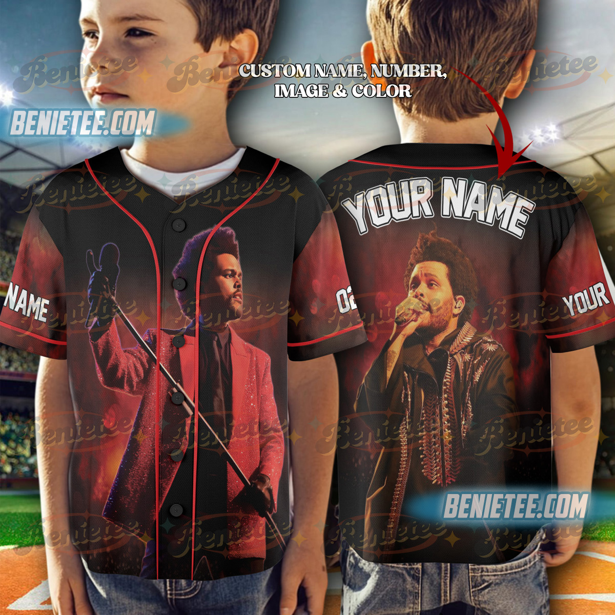 The Weeknd After Hours Tour Baseball Jersey, Custom Name-Number-Image Jersey - Image 6