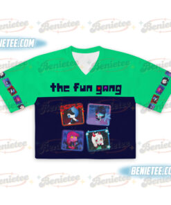 Alternative view of Deltarune Football Jersey Crop Top, Kris Susie Ralsei Gaming Shirt, Pixel Art Gamer Gift