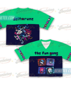 Deltarune Football Jersey Crop Top, Kris Susie Ralsei Gaming Shirt, Pixel Art Gamer Gift