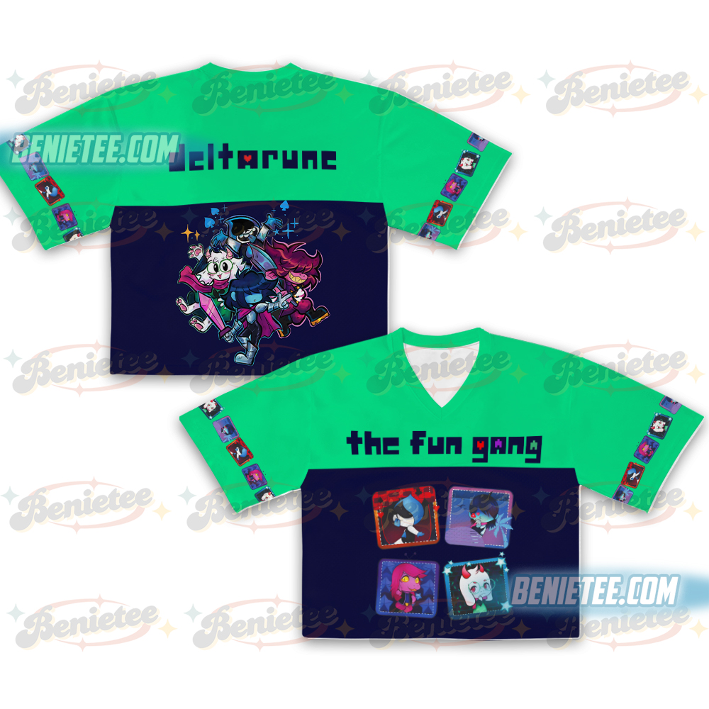 Deltarune Football Jersey Crop Top, Kris Susie Ralsei Gaming Shirt, Pixel Art Gamer Gift