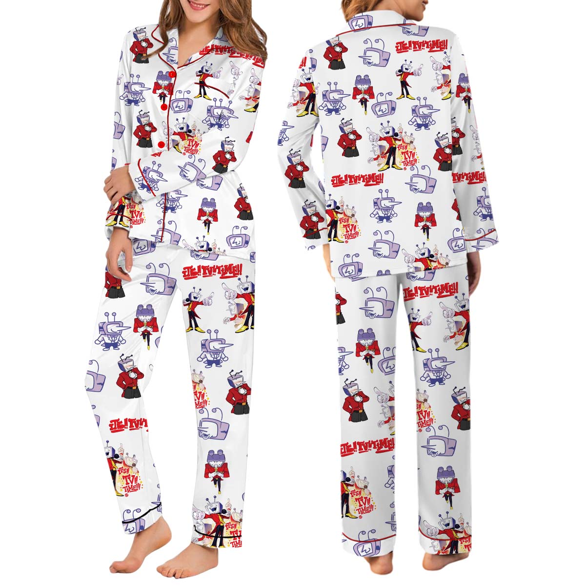 Tenna It’s TV Time Meme Set Pajamas Long, Tenna Deltarune T-Shirt, Funny Tenna Fan Tee, Funny Tenna Shirt - Image 3