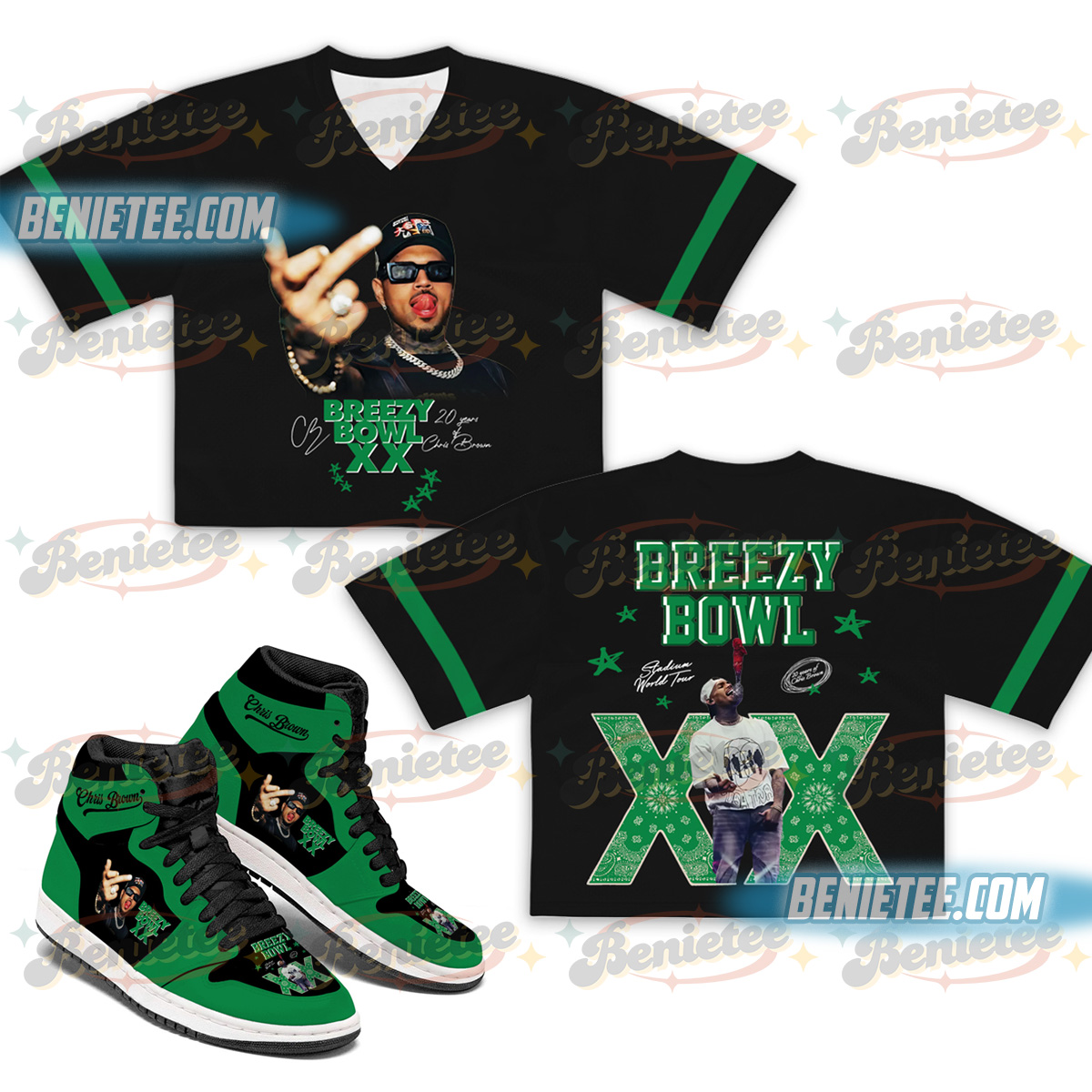 Personalized Chris Brown Football Jersey Crop Top And Shoes Set, Chris Brown Jersey, Chris Brown Shoes