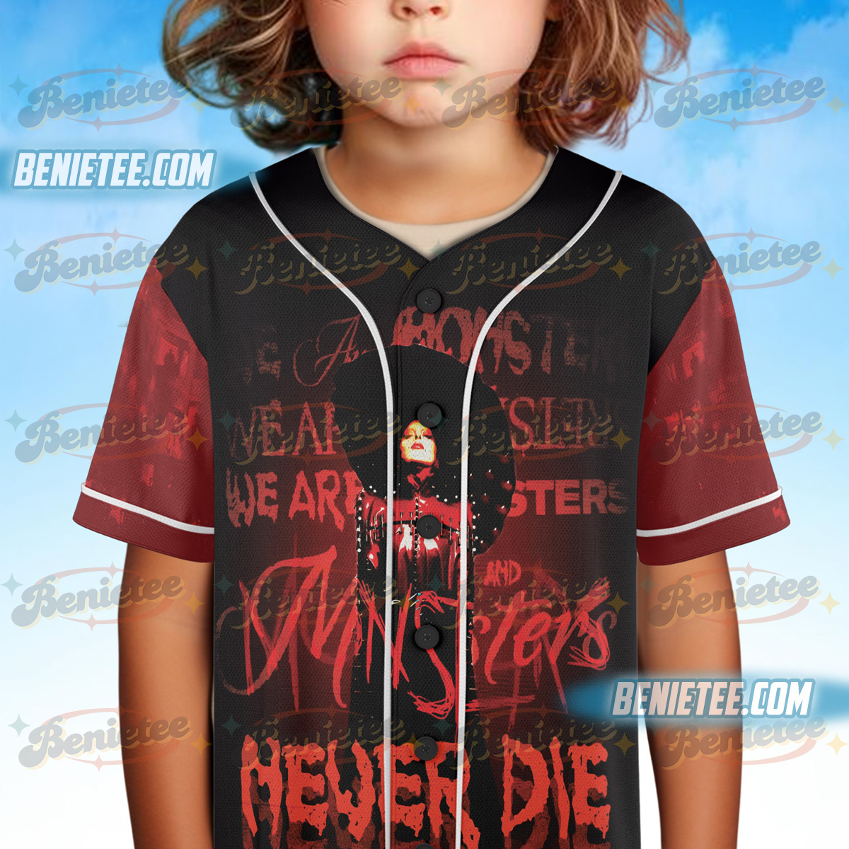 Lady Gaga Monsters Never Die Baseball Jersey, A Must-Have for The Mayhem Ball Tour Fans Authentic Plus Jersey - Image 2