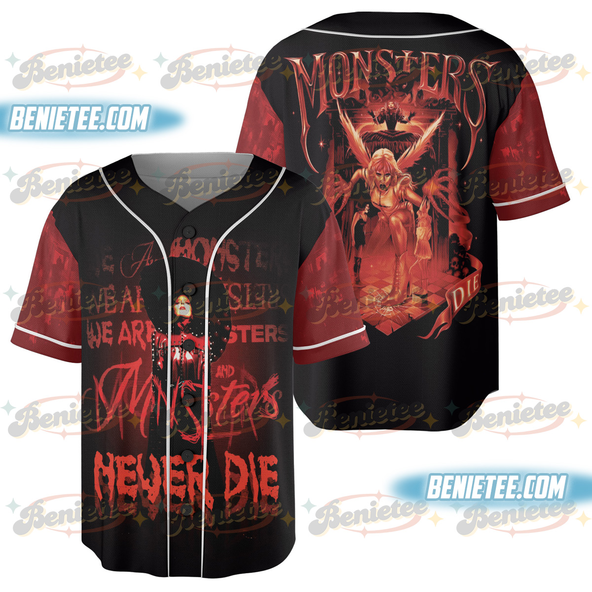Lady Gaga Monsters Never Die Baseball Jersey, A Must-Have for The Mayhem Ball Tour Fans Authentic Plus Jersey - Image 5