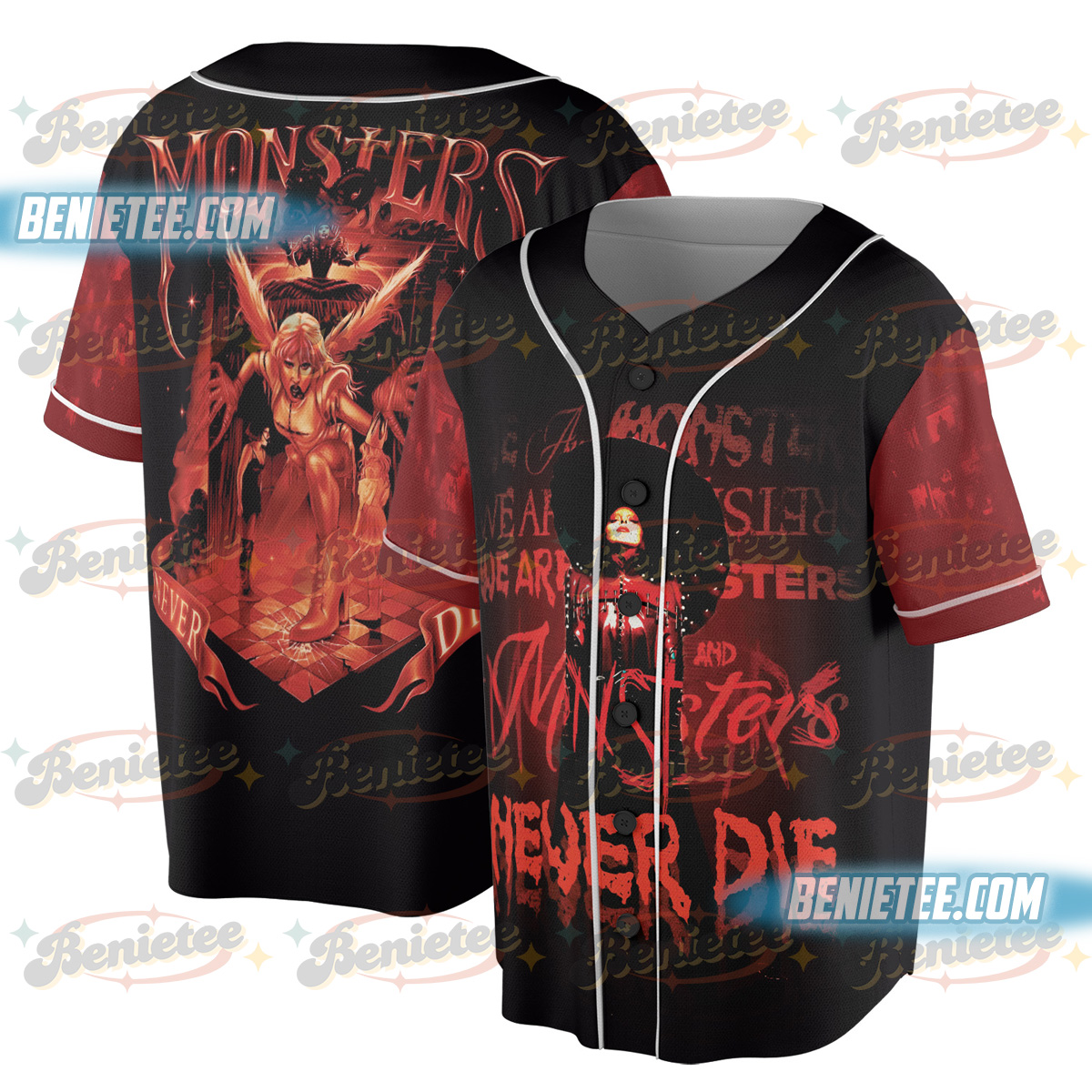 Lady Gaga Monsters Never Die Baseball Jersey, A Must-Have for The Mayhem Ball Tour Fans Authentic Plus Jersey