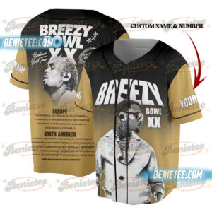Custom Name - Number Chris Brown Jersey, Custom Tour Chris Brown 2025 Baseball Jersey