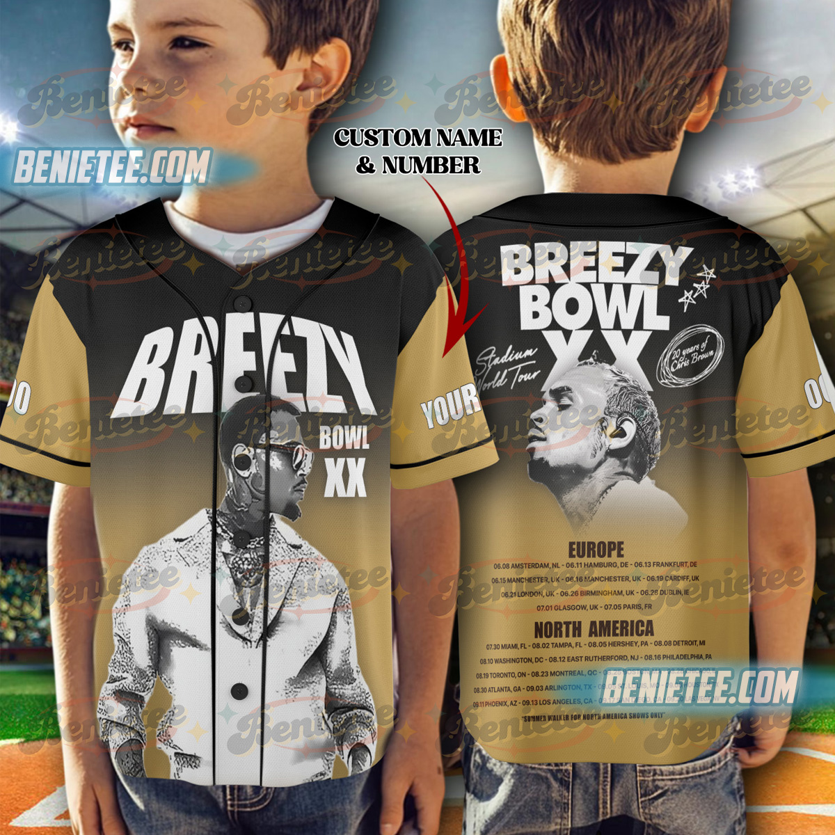 Custom Name - Number Chris Brown Jersey, Custom Tour Chris Brown 2025 Baseball Jersey - Image 6