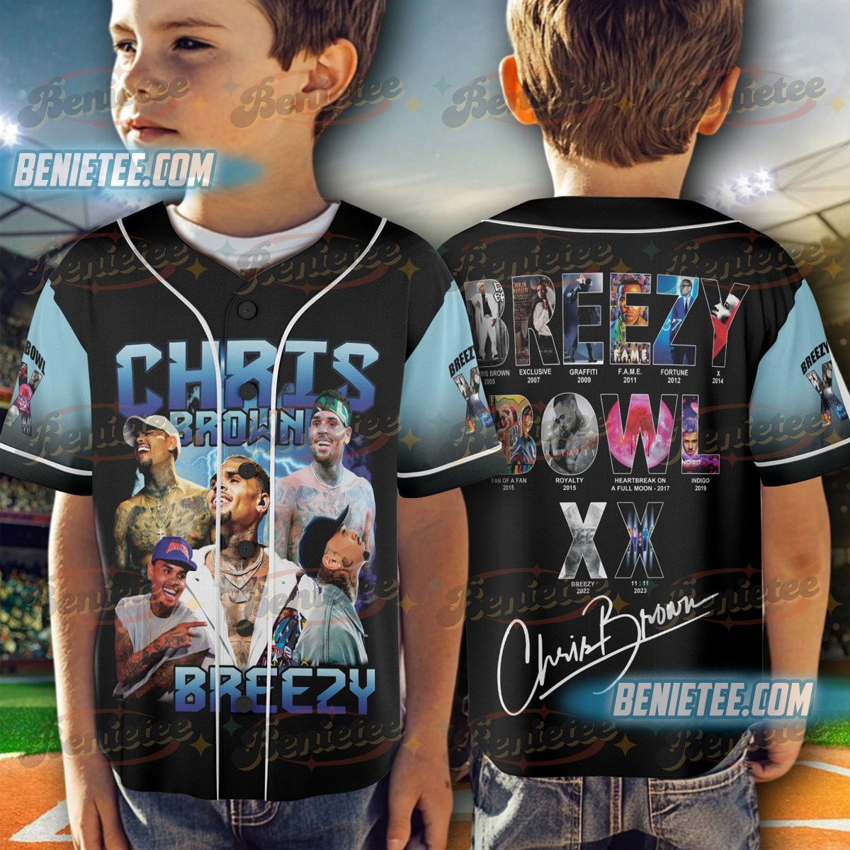 Chris Brown Jersey, Tour Chris Brown 2025 Baseball Jersey - Image 2