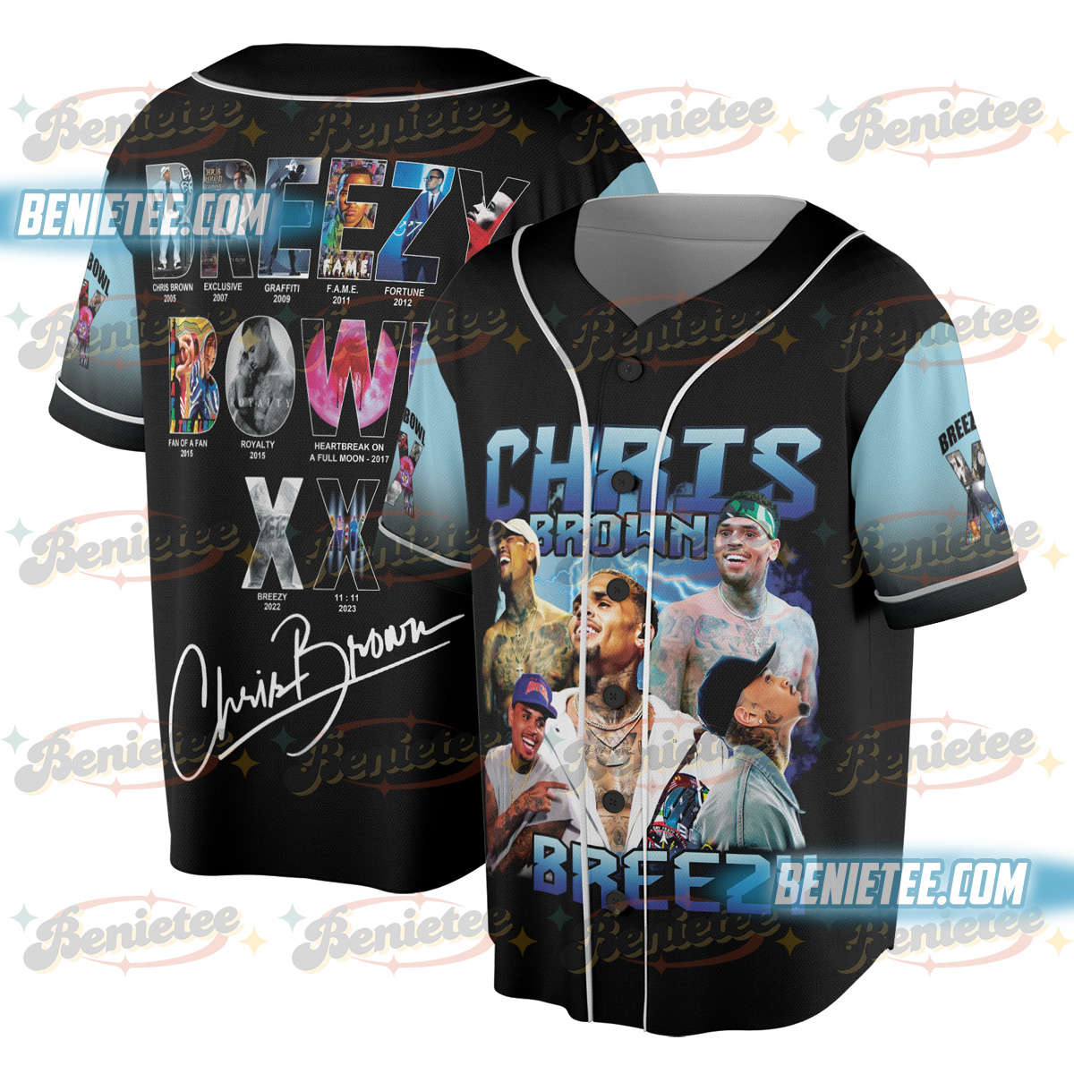 Chris Brown Jersey, Tour Chris Brown 2025 Baseball Jersey - Image 3
