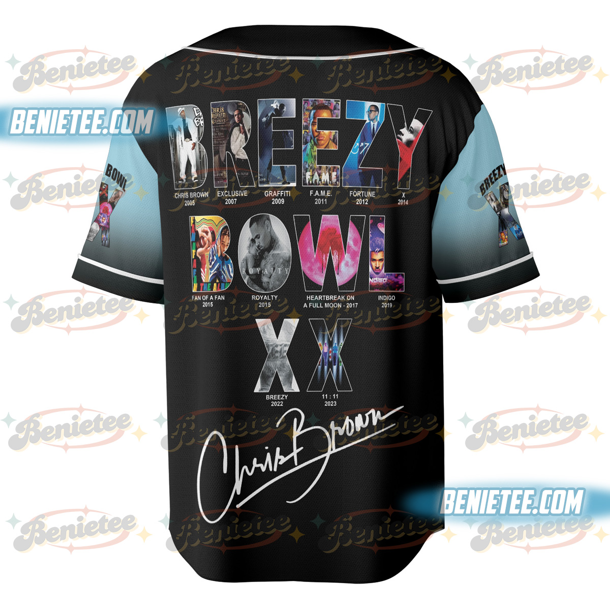 Chris Brown Jersey, Tour Chris Brown 2025 Baseball Jersey - Image 5