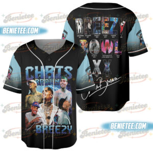 Chris Brown Jersey, Tour Chris Brown 2025 Baseball Jersey
