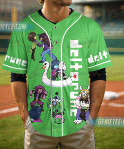 Alternative view of Tenna Deltarune Game Matching Baseball Jersey, Kris, Tenna, Berdly, Ralsei, Starwalker It’s TV Time Tee