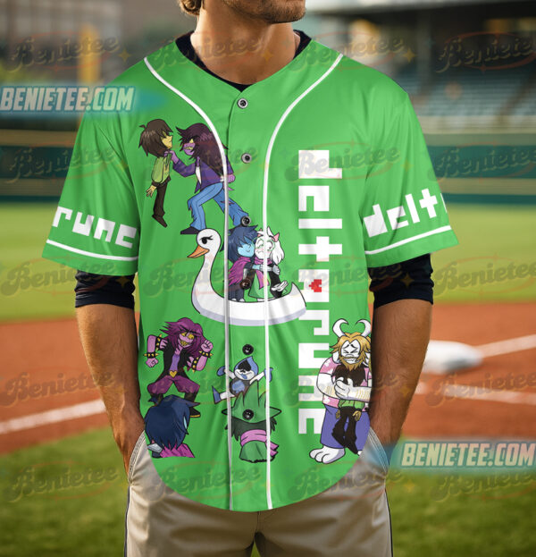 Alternative view of Tenna Deltarune Game Matching Baseball Jersey, Kris, Tenna, Berdly, Ralsei, Starwalker It’s TV Time Tee