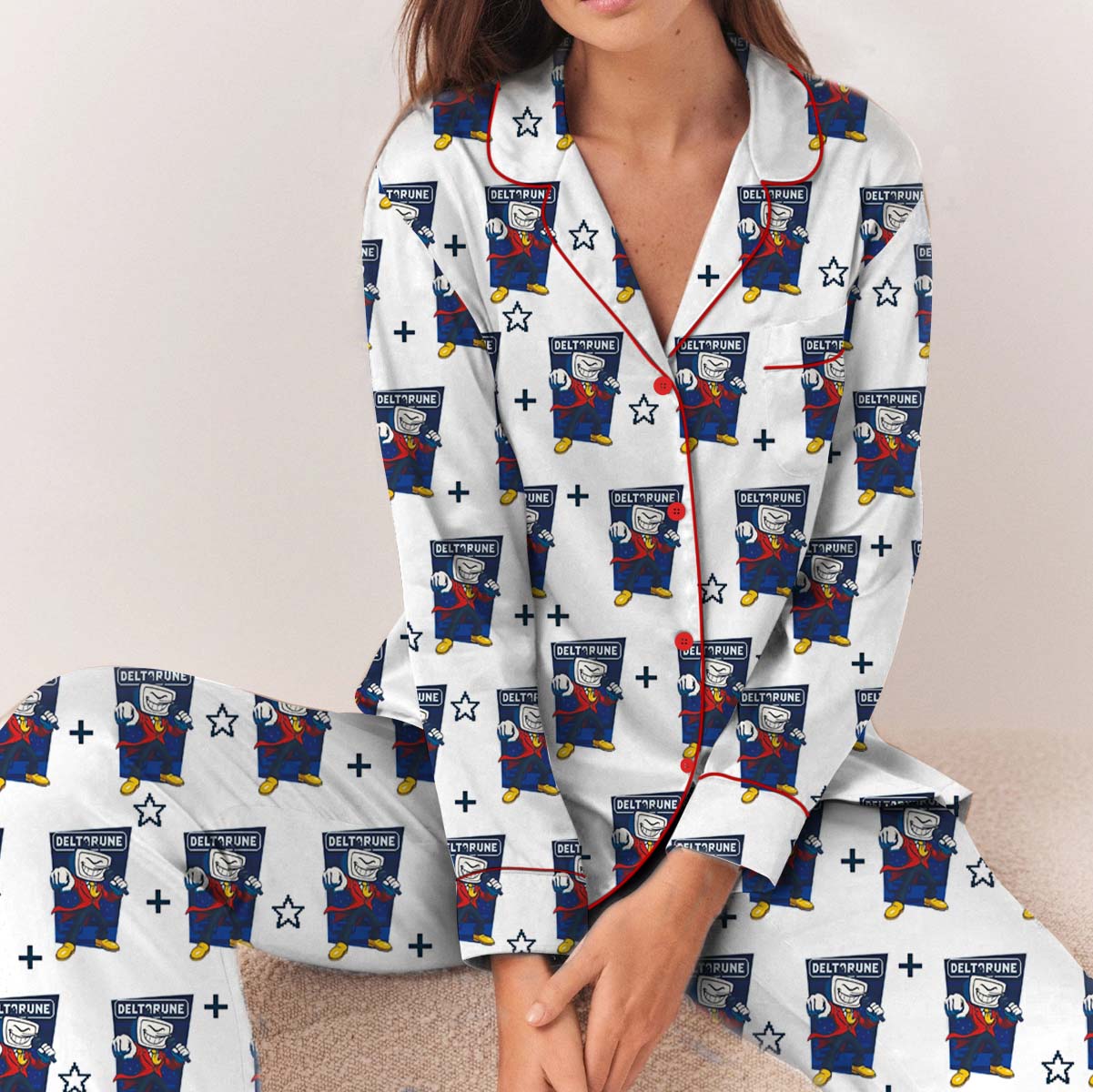 Tenna Deltarune Pajamas Set Long, DTG Video Game Shirt, Unisex Video Game Shirt, Cool Gift for Deltarune Fans, Tenna T-Shirt - Image 3