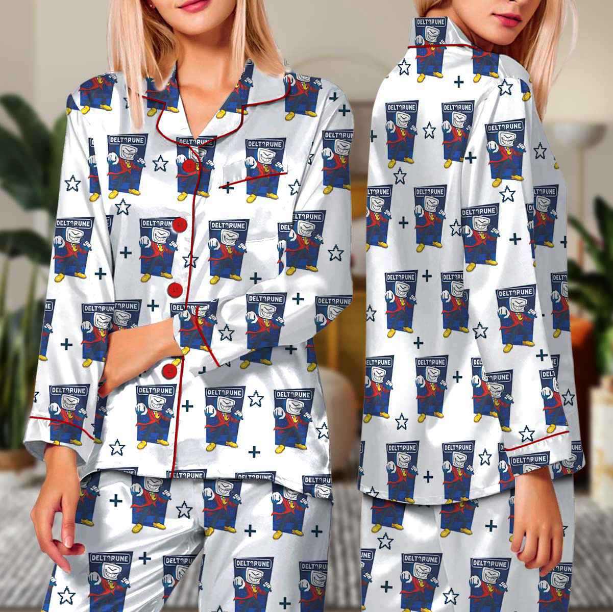 Tenna Deltarune Pajamas Set Long, DTG Video Game Shirt, Unisex Video Game Shirt, Cool Gift for Deltarune Fans, Tenna T-Shirt - Image 2