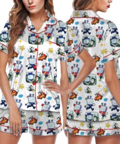 Tenna Deltarune ITS TV TIME Game Pajamas Set Short, Dtg Video game shirt