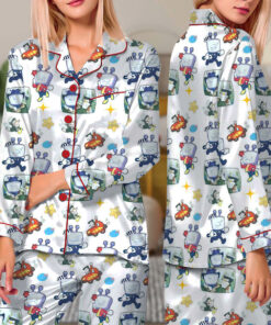 Alternative view of Tenna Deltarune ITS TV TIME Game Pajamas Set Long, Dtg Video game shirt