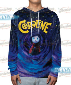 Alternative view of Coquette Halloween Hoodie 3D, Bow Movie Eyes 3D, Fantasy Horror Movie Tee, Scary Movie Fan Shirt, Halloween Cartoon Character T-shirt