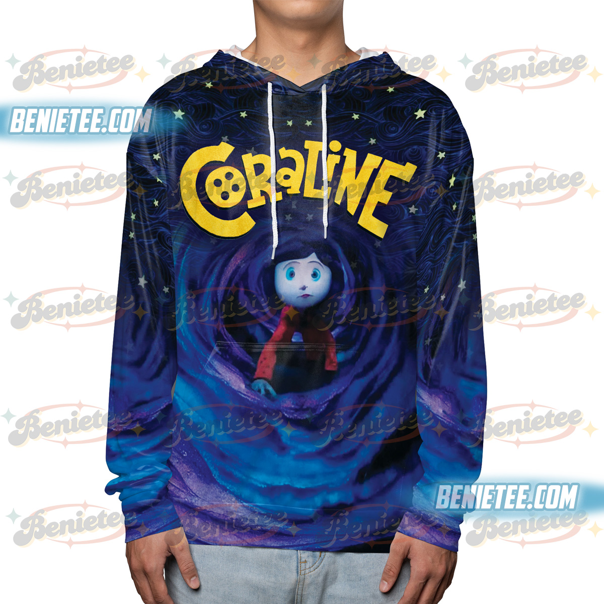 Coquette Halloween Hoodie 3D, Bow Movie Eyes 3D, Fantasy Horror Movie Tee, Scary Movie Fan Shirt, Halloween Cartoon Character T-shirt - Image 2