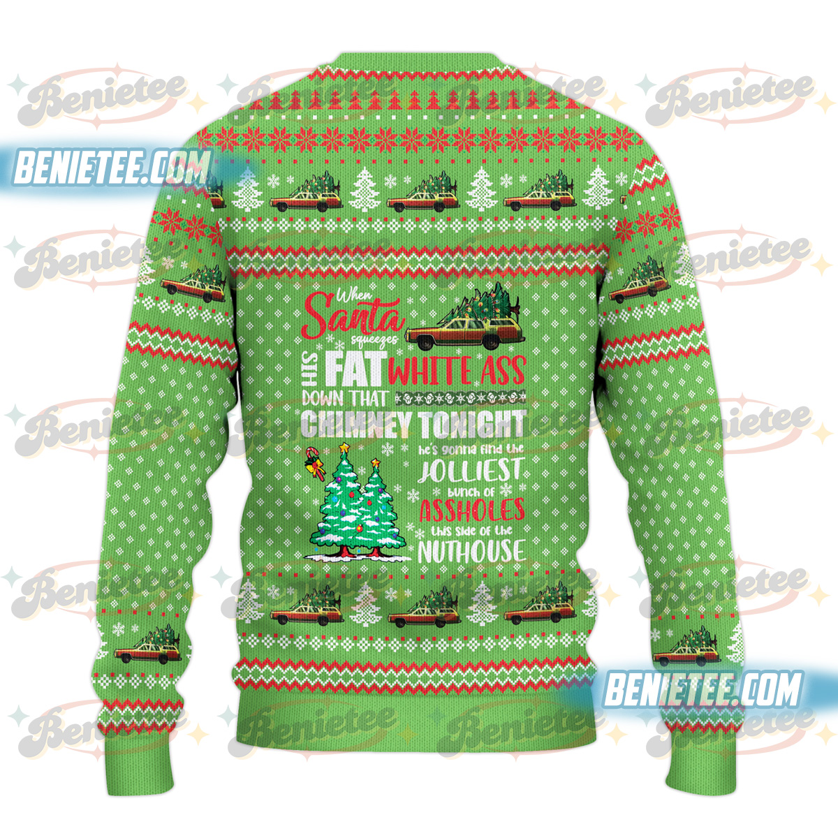 Griswold Christmas Ugly Sweater, Funny Christmas Shirt, Family Xmas Sweatshirt, When Santa Squeezes His Fat White Ass Shirt, Christmas Movies Tee - Image 3