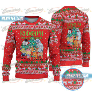 Vintage Rudolph Ugly Sweater, Rudolph The Red Nose Reindeer Ugly, Christmas Shirt