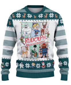 Alternative view of Rudolph The Red-Nosed Reindeer Christmas Ugly Sweater, Rudolph Ugly Sweatshirt, Rudolph Reindeer Xmas Ugly Sweater, Christmas Sweater 2025