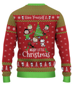 Alternative view of Snoopy Christmas Ugly Sweater, Charlie Brown Holiday Crewneck, Cute Peanuts Xmas Sweater, Cozy Festive Sweatshirt