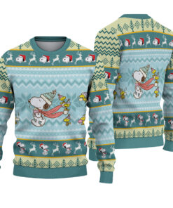 Snoopy Ugly Christmas Sweater, Funny Knitted Style Ugly Xmas Pullover