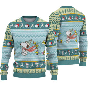 Snoopy Ugly Christmas Sweater, Funny Knitted Style Ugly Xmas Pullover