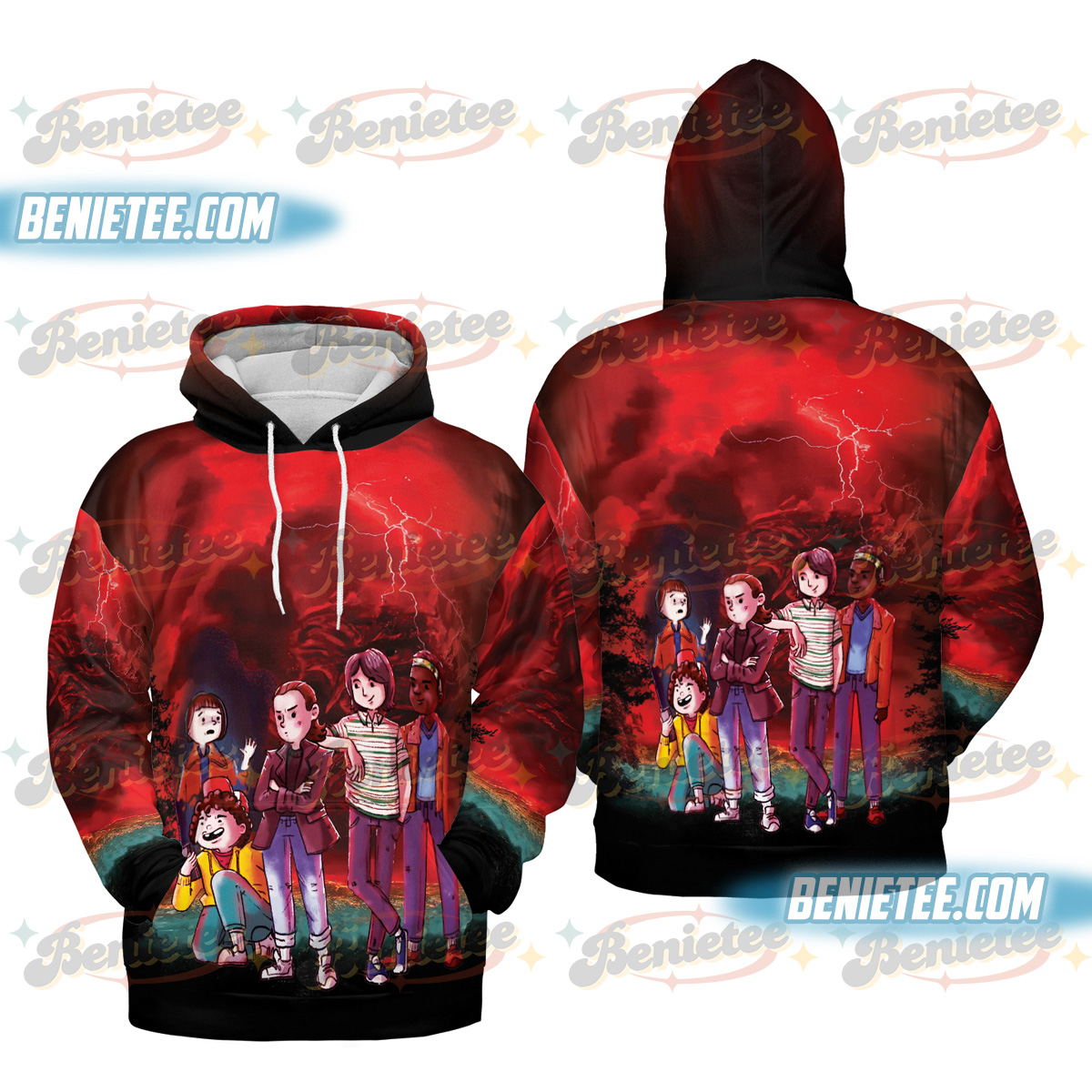 Stranger Things Hoodie 3D, TV Show Fan Tee 3D, Netflix Series Shirt 3D, Graphic Tee, Eleven, Demogorgon, Upside Down Shirt