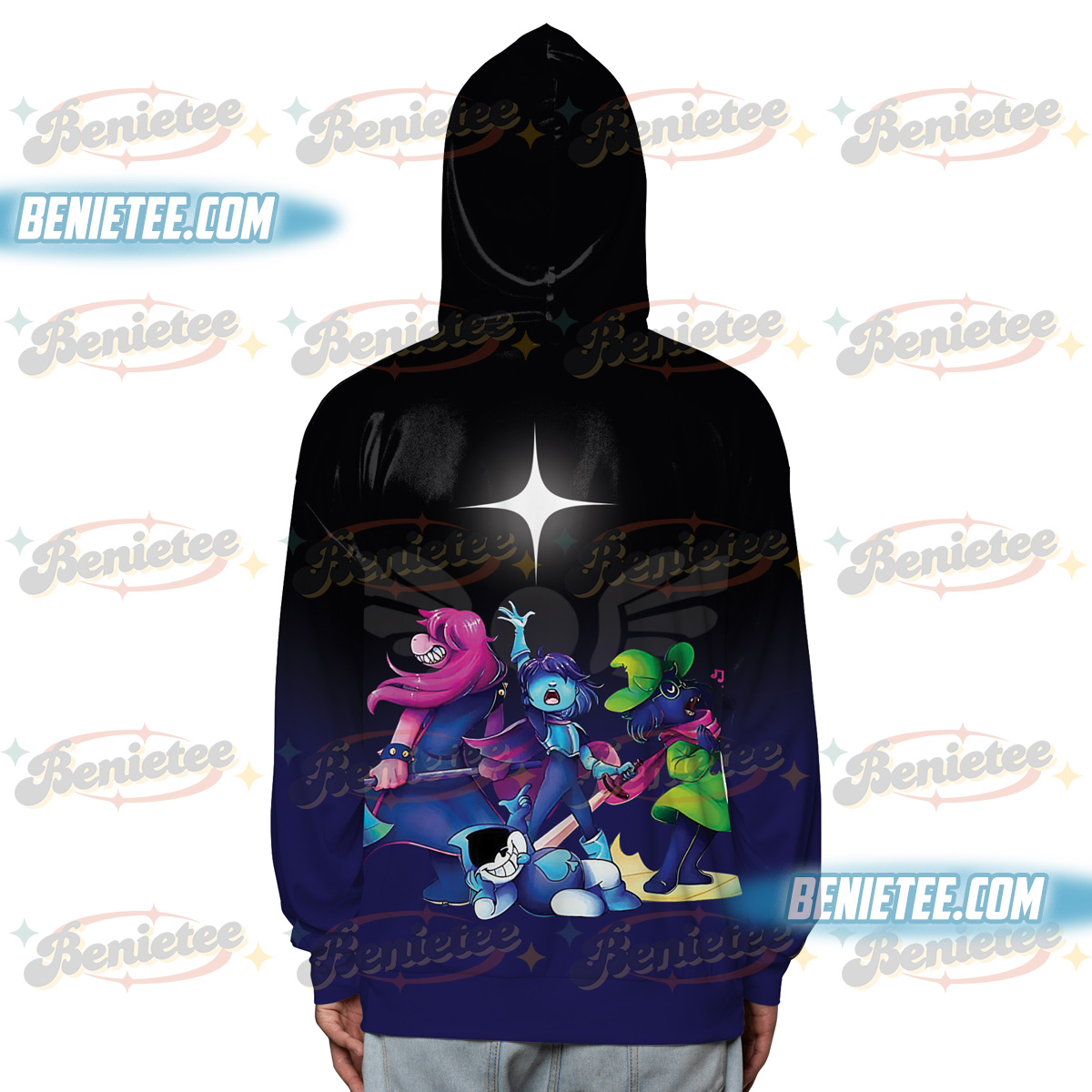 Deltarune Hoodie 3D Vintage, Soft Unisex Graphic Tee, Kris Susie Ralsei Gaming Shirt 3D, Pixel Art Gamer Gift - Image 3
