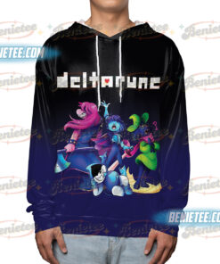 Alternative view of Deltarune Hoodie 3D Vintage, Soft Unisex Graphic Tee, Kris Susie Ralsei Gaming Shirt 3D, Pixel Art Gamer Gift