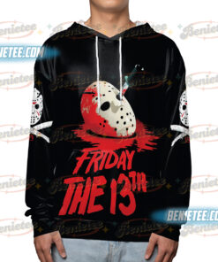 Alternative view of Friday The 13th 45th Anniversary Hoodie 3D, Jason Voorhees Horror Movie Shirt 3D, Scary Movie Shirt, Spooky Season, Horror Characters Shirt
